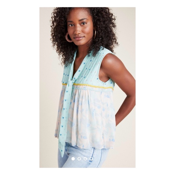 NWOT Anthropologie VERB by Pallavi Singhee Samira Top in Mint  Size Small - Picture 3 of 12